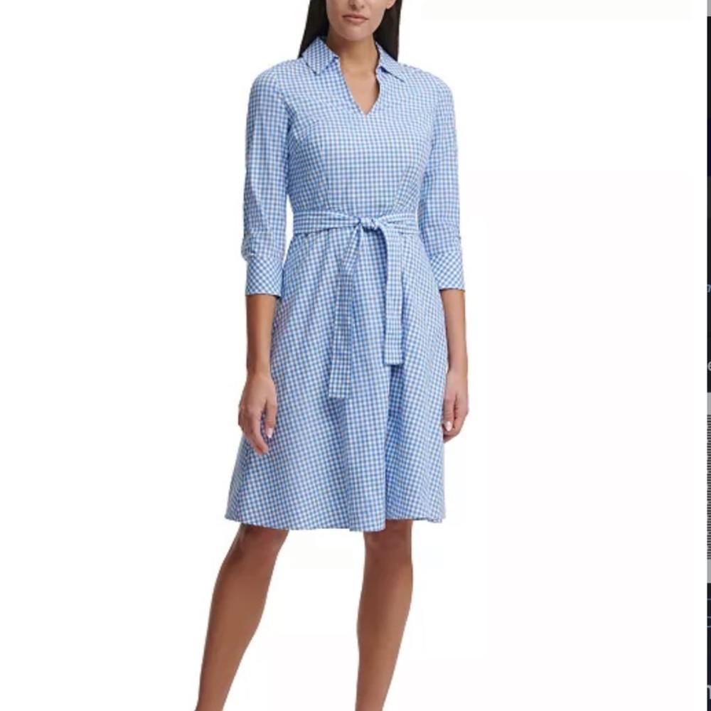 (NWT) Tommy Hilfiger Gingham Fit & Flare Cotton Dress - Size 6